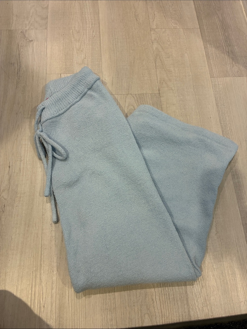 Edikted Light Blue Boot Cut Fleece Pants